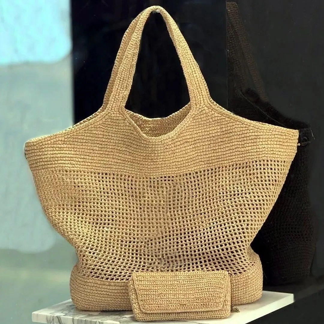 Designer Fashion Raffias Straw Shoulder Bags Luxury Handbags Womens Large Capacity Beach Bag 3 Color Luxuries Top_voghion.com