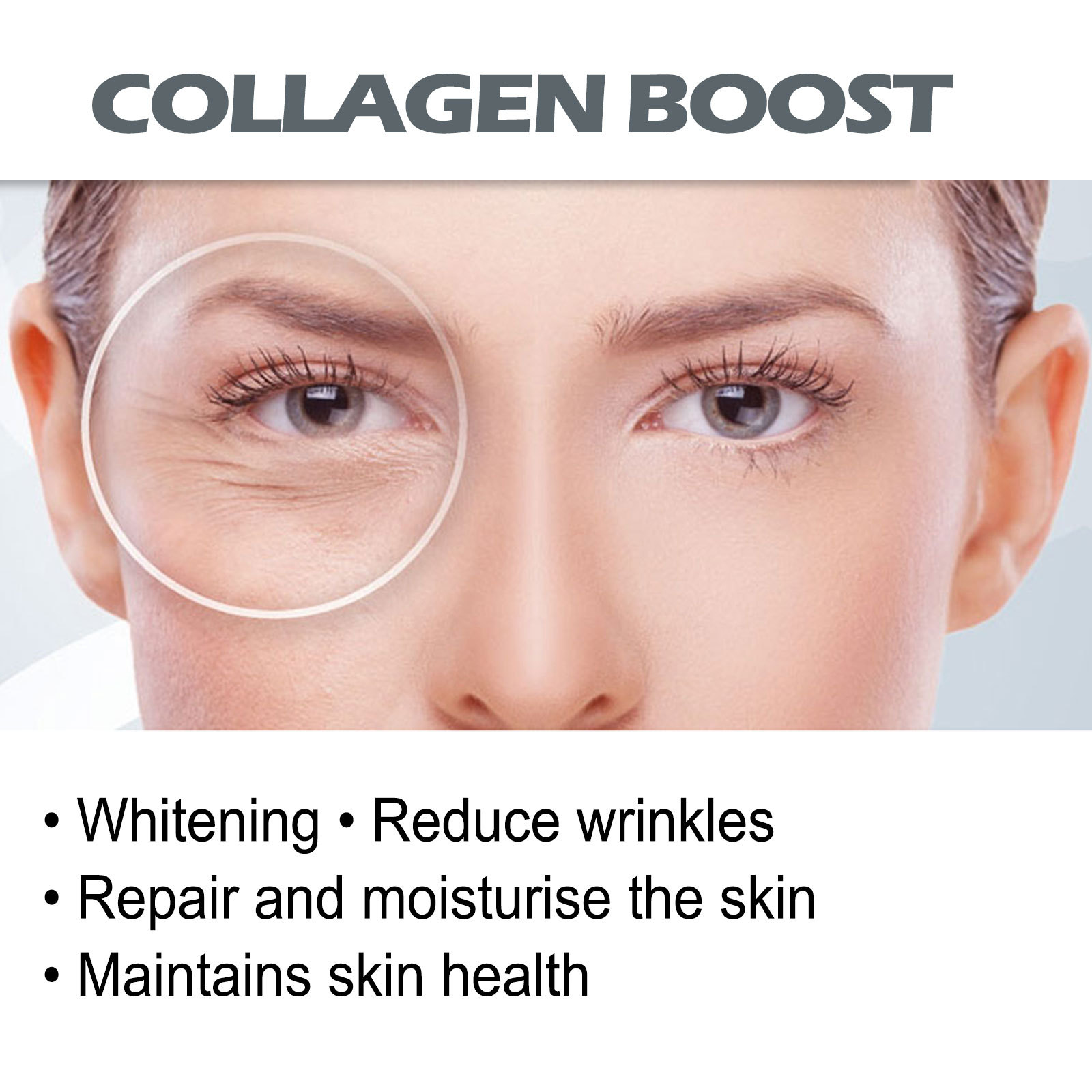OUHOE Collagen aging schiarisce ripara le linee sottili e le macchie nere intorno agli occhi, idrata ed è un'essenza antirughe_voghion.com