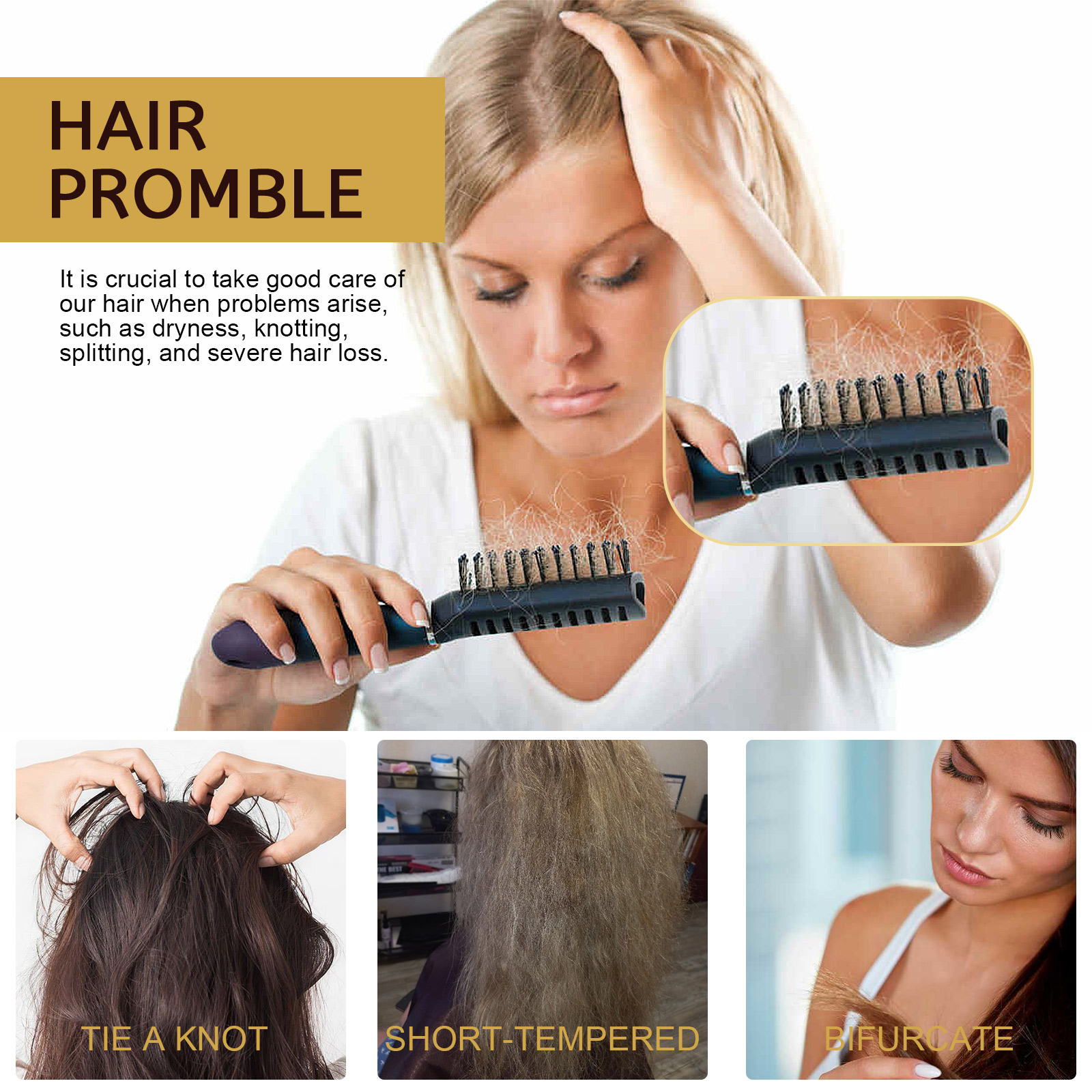 EELHOE Repair Moisturizing Hair Mask, tiefenwirksame Feuchtigkeitsmaske zur Reparatur von geschädigtem Haar, trockenem, gespaltenem Haar und verknoteten Haaren_voghion.com