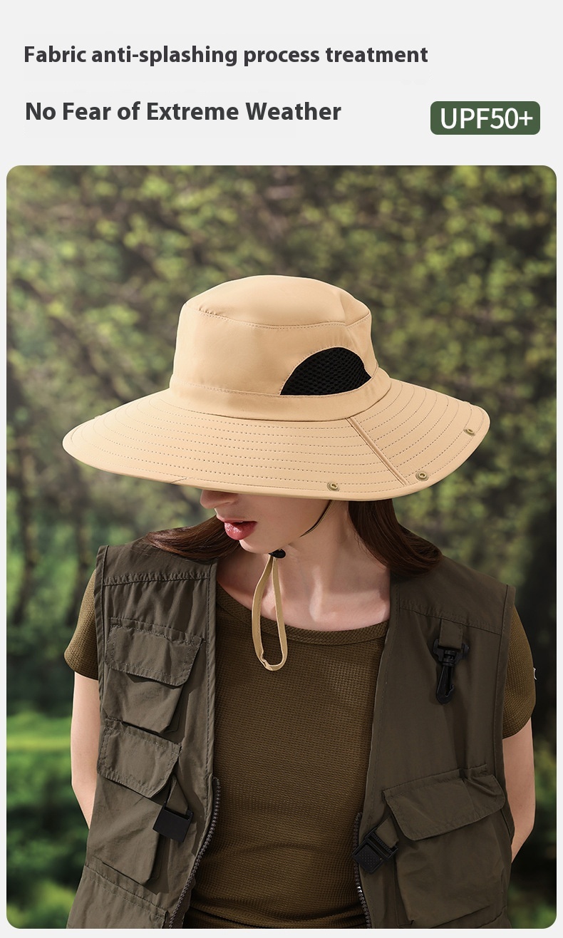 2024 Summer Outdoor Fisherman's Hat Big Brim Neck Protection Fishing Hat Mountaineering Breathable Sunshade and Sunscreen Hat_voghion.com
