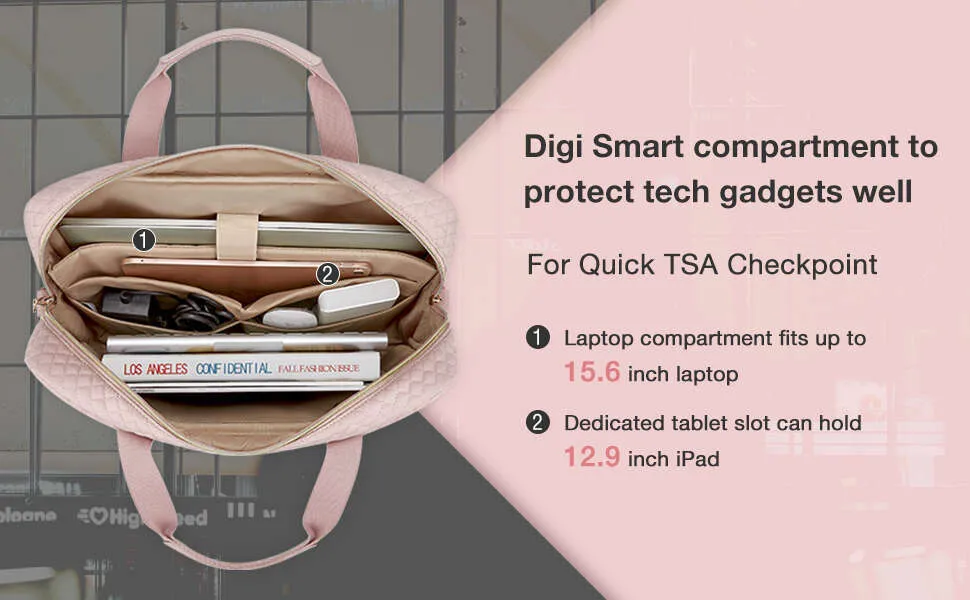 Servietă pentru laptop BAGSMART de 17,3/15,6 inch pentru femei, geantă de mână pentru computer, geantă de birou, călătorii, afaceri_voghion.com