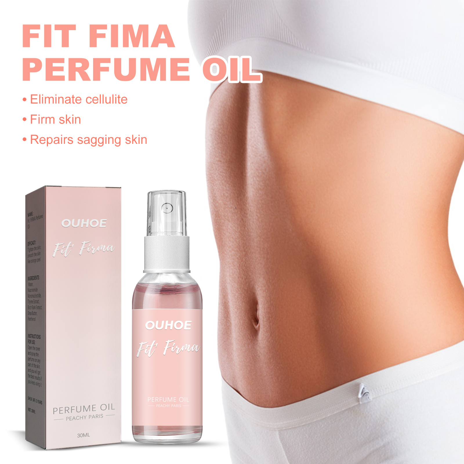 OUHOE Firming Perfume Body Oil Mist Toning Huidverzorging Voedende Sculpting Spray Met Natuurlijke Essentie_voghion.com