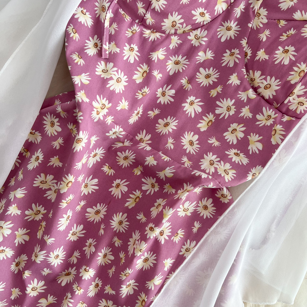 Completo due pezzi donna vestito fiori scollo americano e cardigan_voghion.com