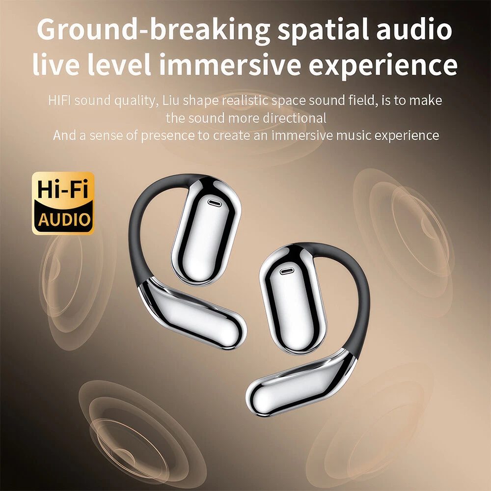 True Wireless Bone Conduction Headphones, OWS Open Ear Earphones With Earhooks_voghion.com