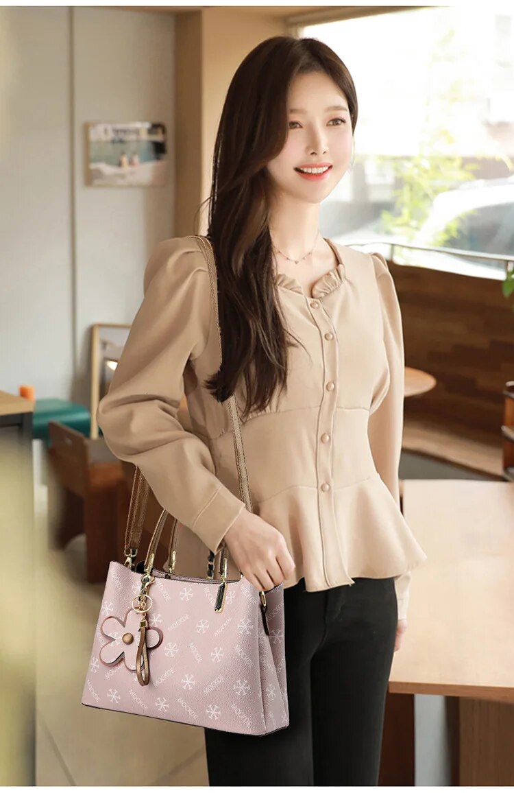 Soft Leather Handbags Women Bags Designer 3 Layers Shoulder Crossbody Sac Ladies Large Capacity Shopping Messenger Tote_voghion.com