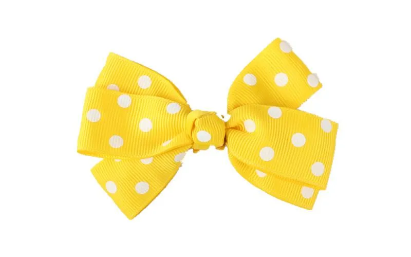 4 Inch Polka Dot Loopy Bow Boutique Girls Clips For Baby Teens Children Fashion Diy Grosgrain Ribbon Hair Bows_voghion.com