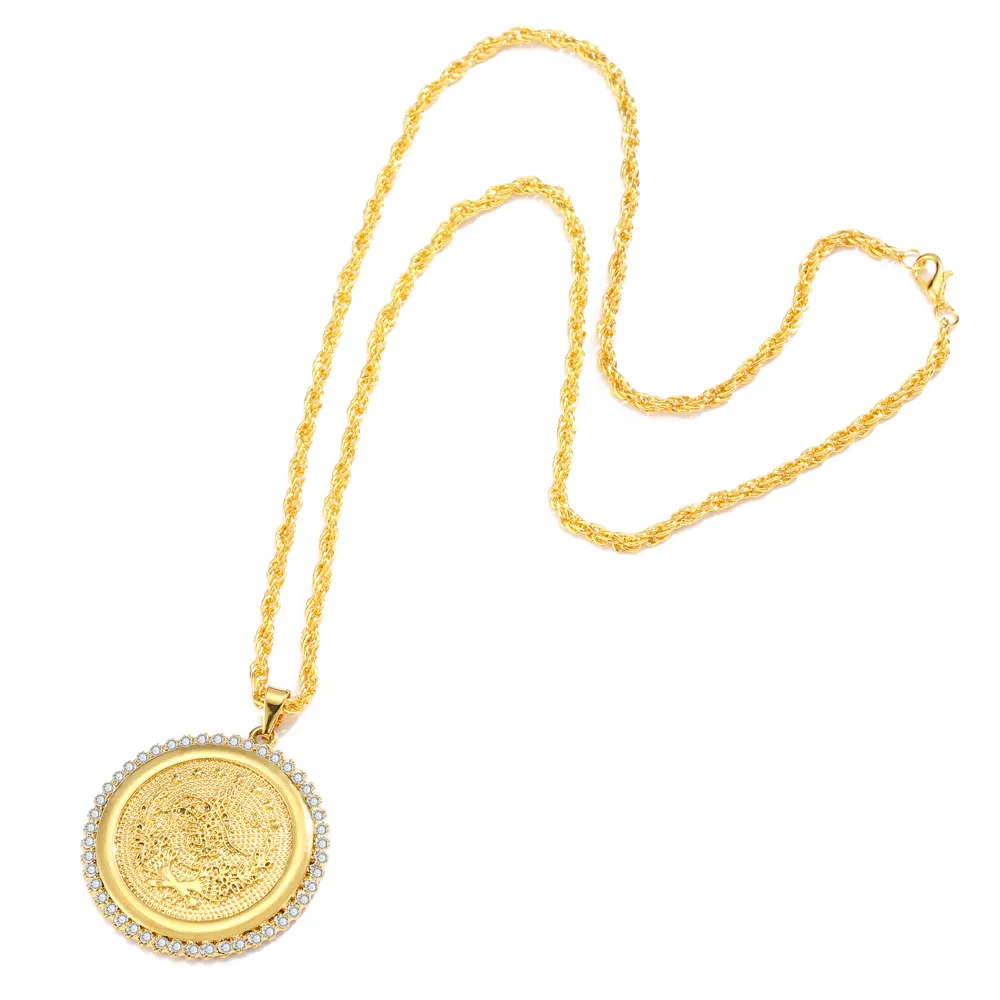 Hanger kettingen mode verguld Ottomaanse Turken badge ketting persoonlijkheid lange ketting unisex hip hop sieraden feest_voghion.com