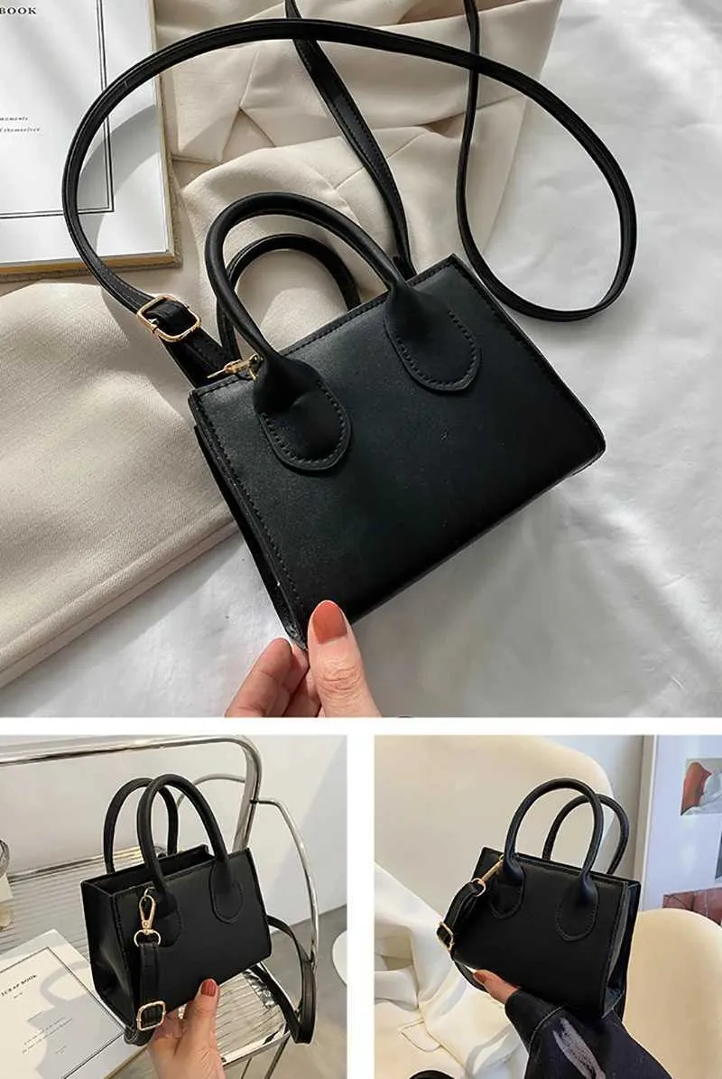 Elegant Top Handle Shoulder Bag For Women Solid Color Pu Leather_voghion.com