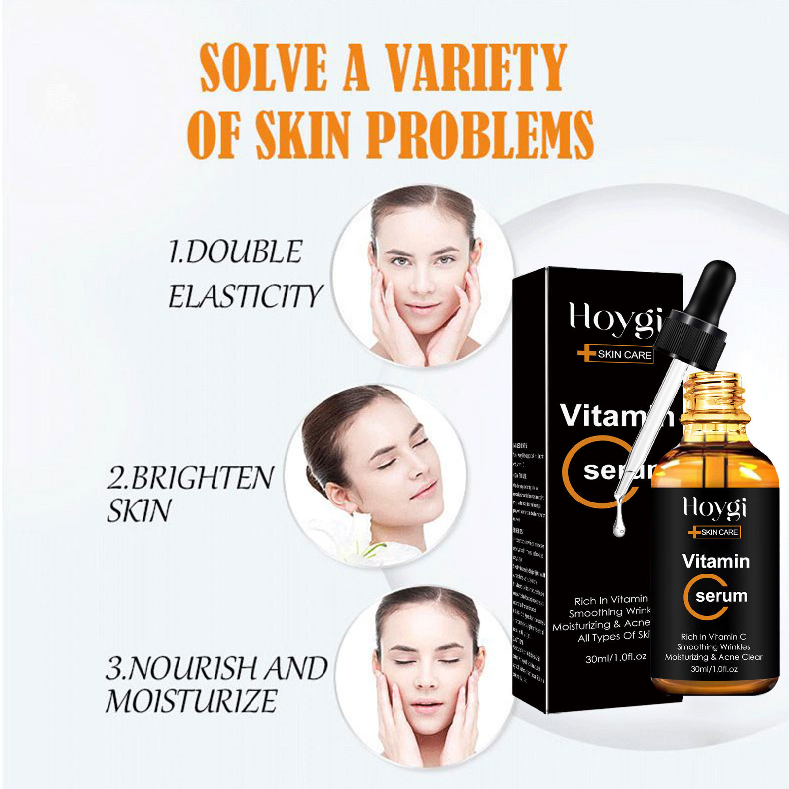 Hoygi Vitamin C kann feine Linien und Fältchen reduzieren, die Gesichtshaut mit Feuchtigkeit versorgen und die Essenz straffen_voghion.com