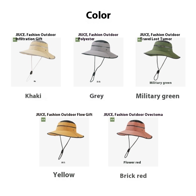 New Large Brimmed Waterproof Outdoor Hat for Men and Women, Suitable for Casual Mountaineering, Sun Protection, Face Covering, Fishing Hat_voghion.com