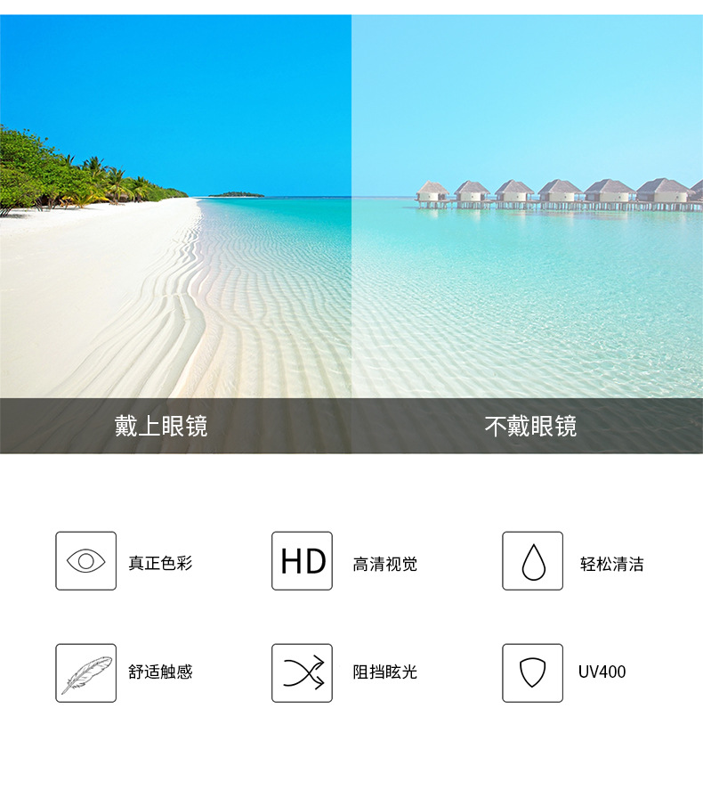 Unisex sluneční brýle Antireflexní anti-UV polarizátor Pár slunečních brýlí_voghion.com