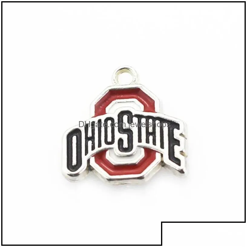 Charms US NCAA Football University Team Ohio State Buckeyes Anhänger DIY Halskette Ohrringe Armband Armreifen Knöpfe_voghion.com