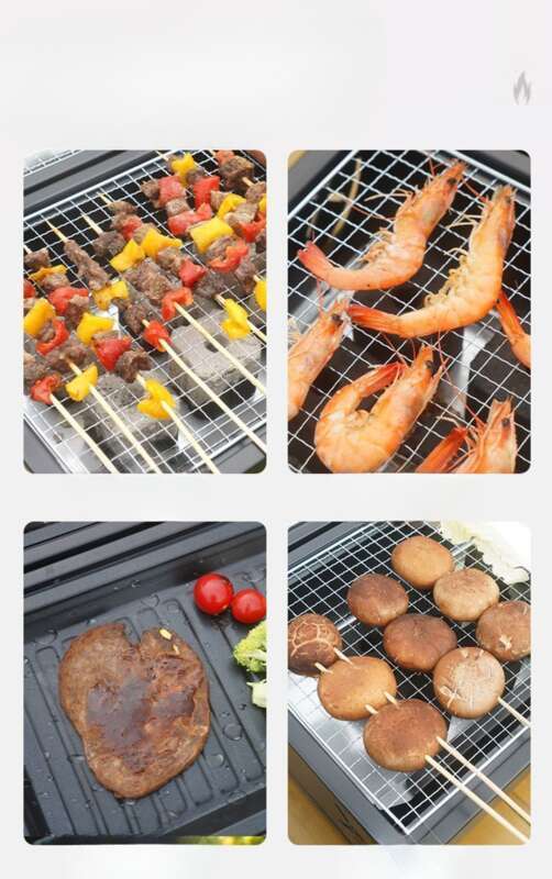 【 Sammlung von 3432 Personen 】 Grill verdickt doppelseitig Dual-Purpose Kochen im Freien Camping tragbare Barbecue Herd_voghion.com