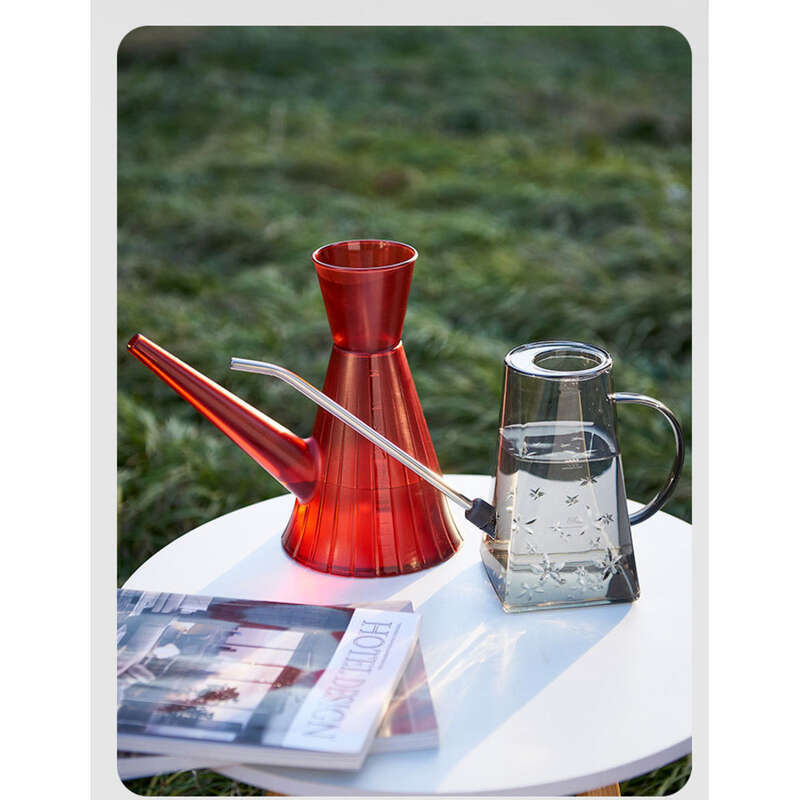 Ghiveci cu gură lungă din oțel inoxidabil pentru grădinărit de uz casnic, plante verzi, instrument de udat din plastic transparent, mare_voghion.com
