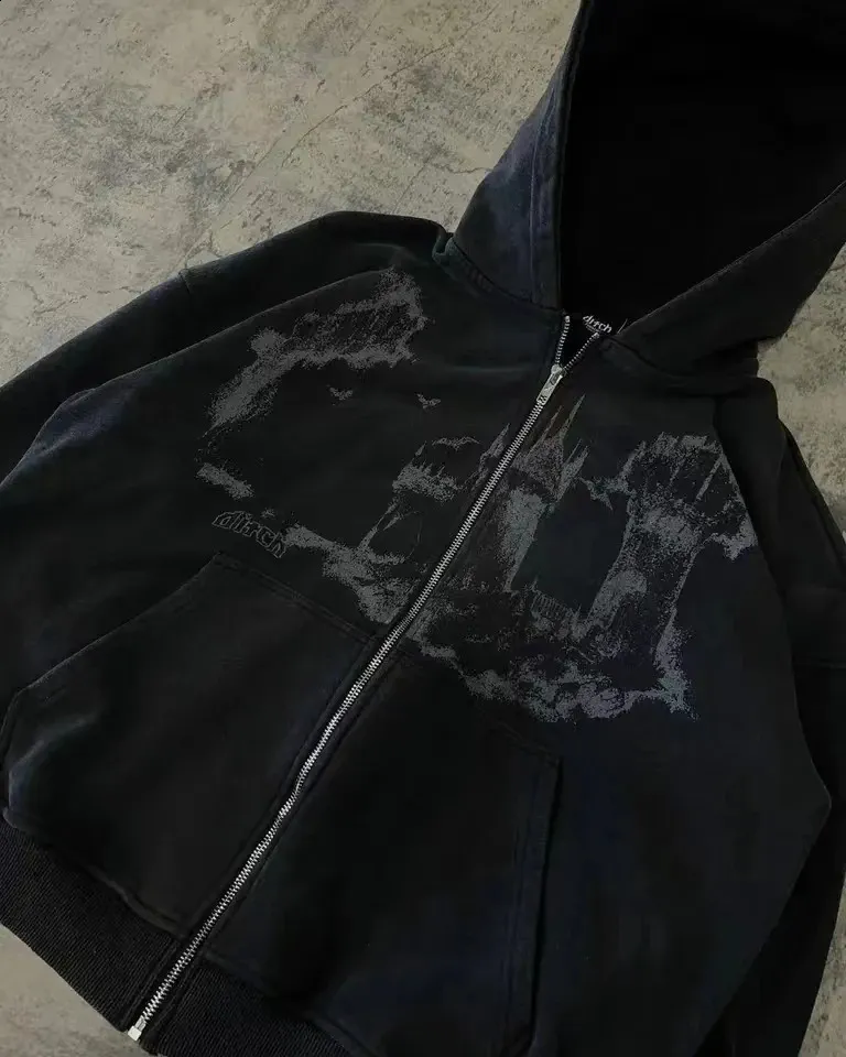 Hoodie Y2k Mens Hip Hop Street Clothing Haruku Gothic Pattern Zipper 90s Graphic Sportswear Japanese Anime 240907_voghion.com