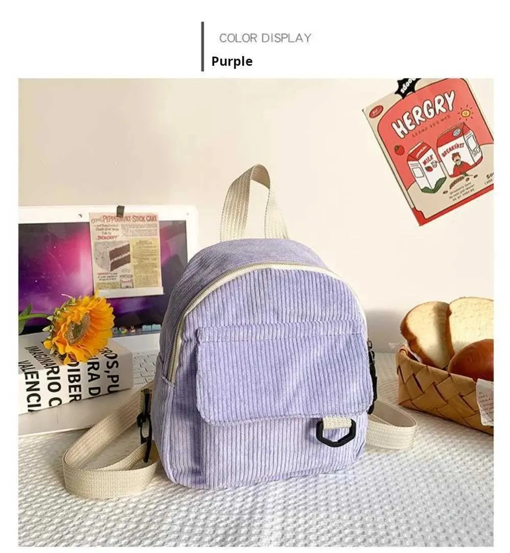 Kleiner Damen Mini Rucksack Aus Kord Für Freizeit Und Reisen_voghion.com
