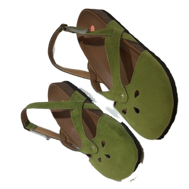 Sandales plates creuses à boucle unique pour femmes, grande taille, mode Simple, nouvelle collection 2021_voghion.com