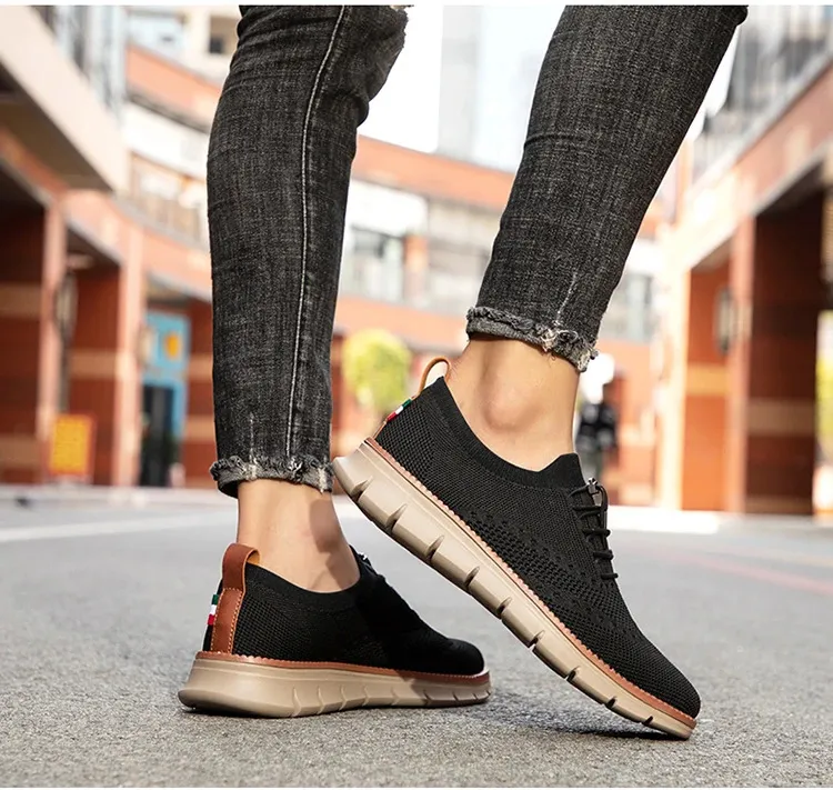 Mocassini oxford in mesh da uomo - scarpe in pelle eleganti_voghion.com