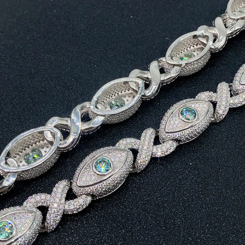 Iced Out Cuban Link Kette Mit Moissanite Diamanten Für Damen Herren_voghion.com