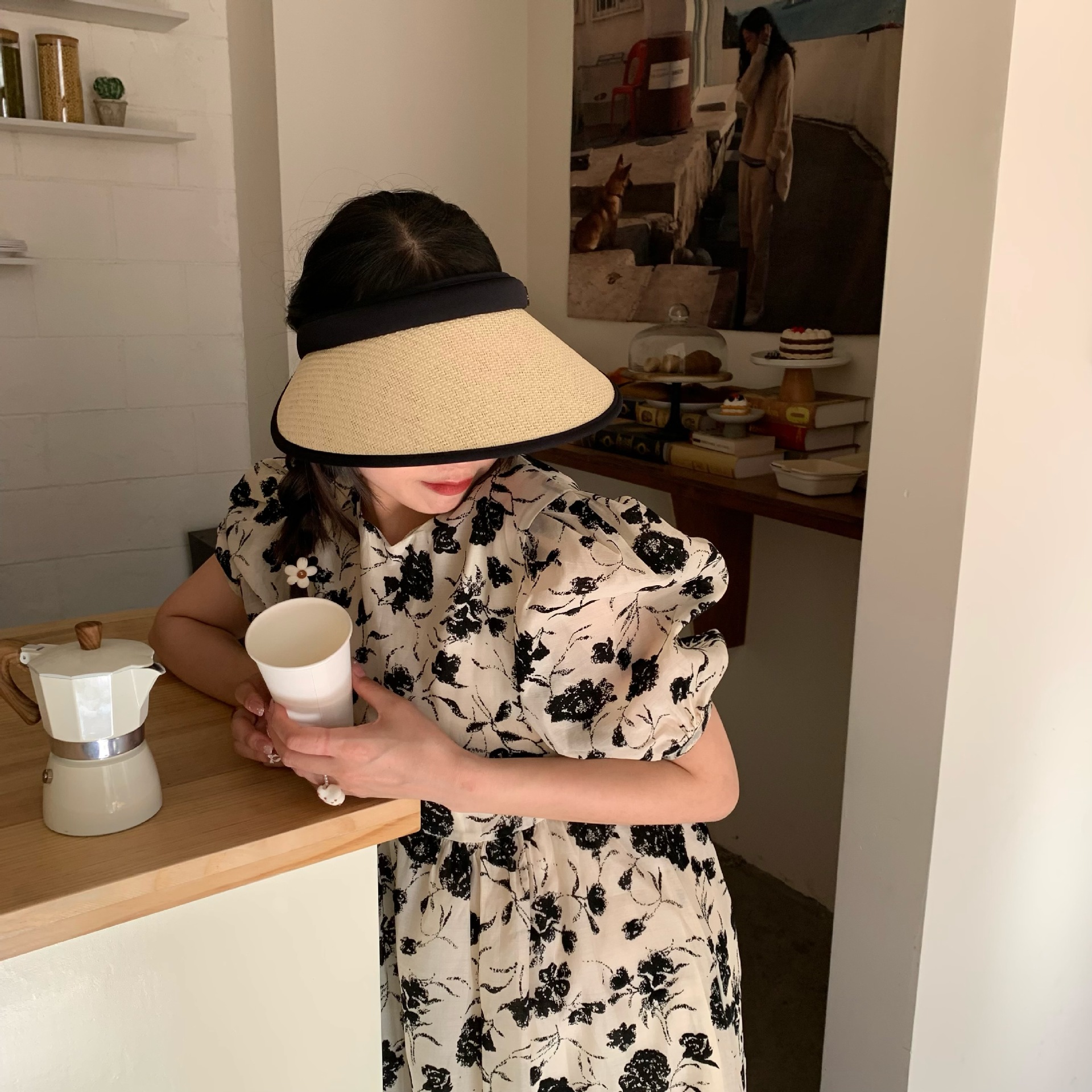Spring New Hardtop Straw Weaving Empty Top Women's Big Eaves and UV Summer Cycling Sun Protection Hat_voghion.com