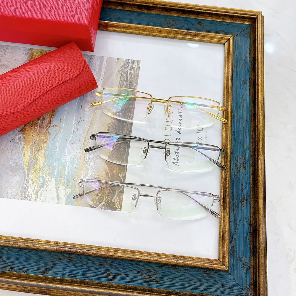designer sunglasses Women men Titanium Eyeglasses frames Full Frame Mixed Color Golden Ornamental eyewear accessories_voghion.com