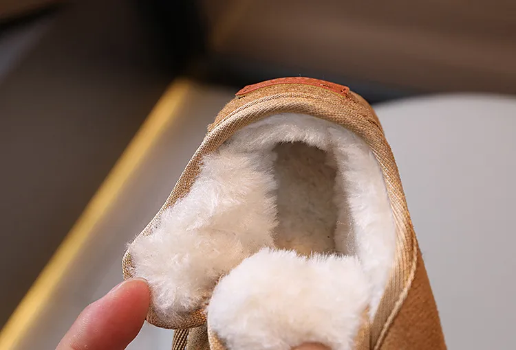Zapatos de invierno para bebé, de felpa, cálidos y abrigados, antideslizantes, de moda, tallas 15-19, 2024_voghion.com