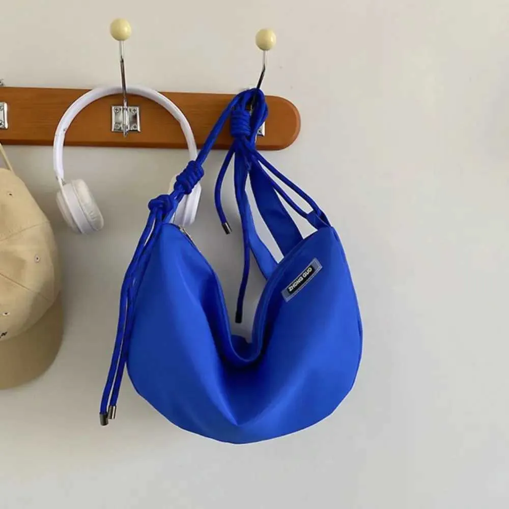 Half-moon Nylon Crossbody Bag Large Capacity Shoulder Bag Solid_voghion.com
