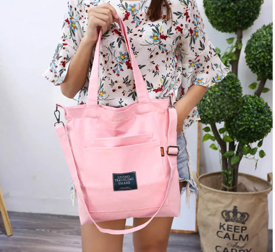 Kordelzug Frauen Handtaschen Große Kapazität Canvas Tasche Vintage Reißverschluss Klappe Schulter Messenger Umhängetaschen Beutel Bolsos_voghion.com