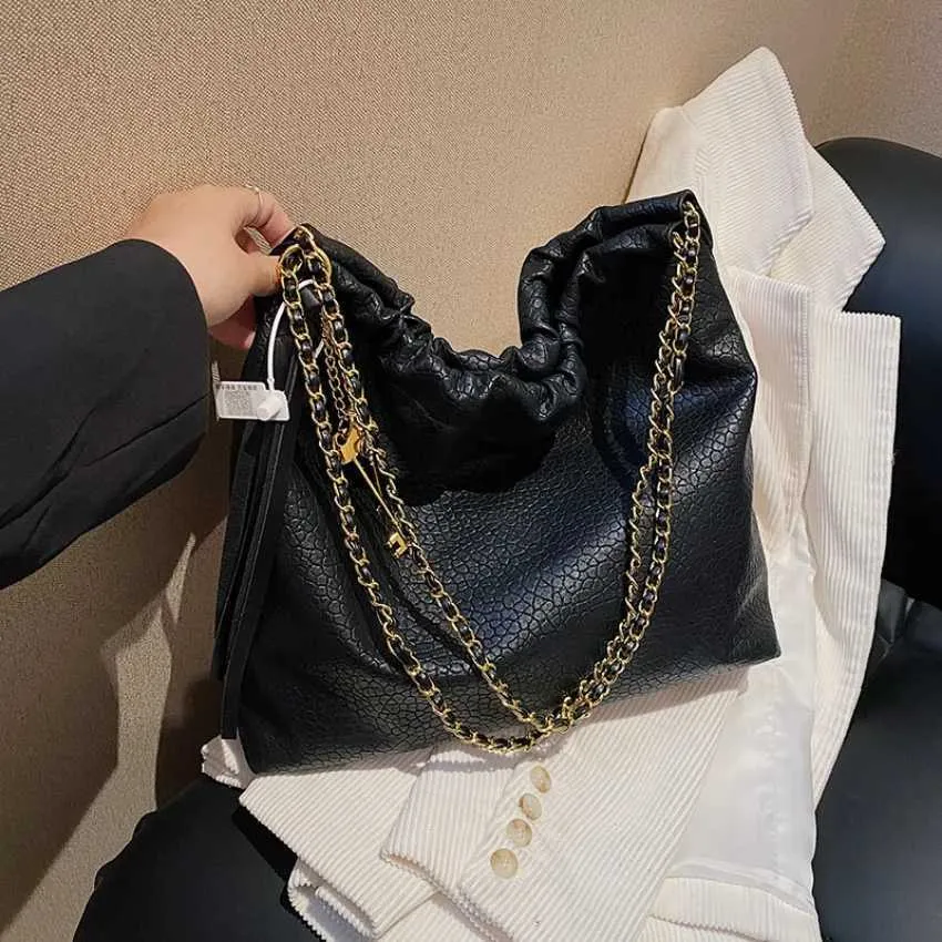 Borsa a tracolla da donna, borsa a mano con catena dorata, borsa a tracolla per ragazze, tasca da ufficio, grande capacità_voghion.com