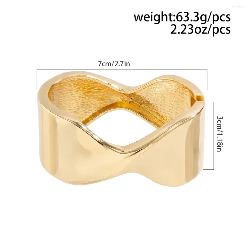 Brazalete grande de metal brillante Lacteo para mujer, con personalidad de moda, estilo viento exagerado, para fiestas de verano, banquetes, joyería_voghion.com