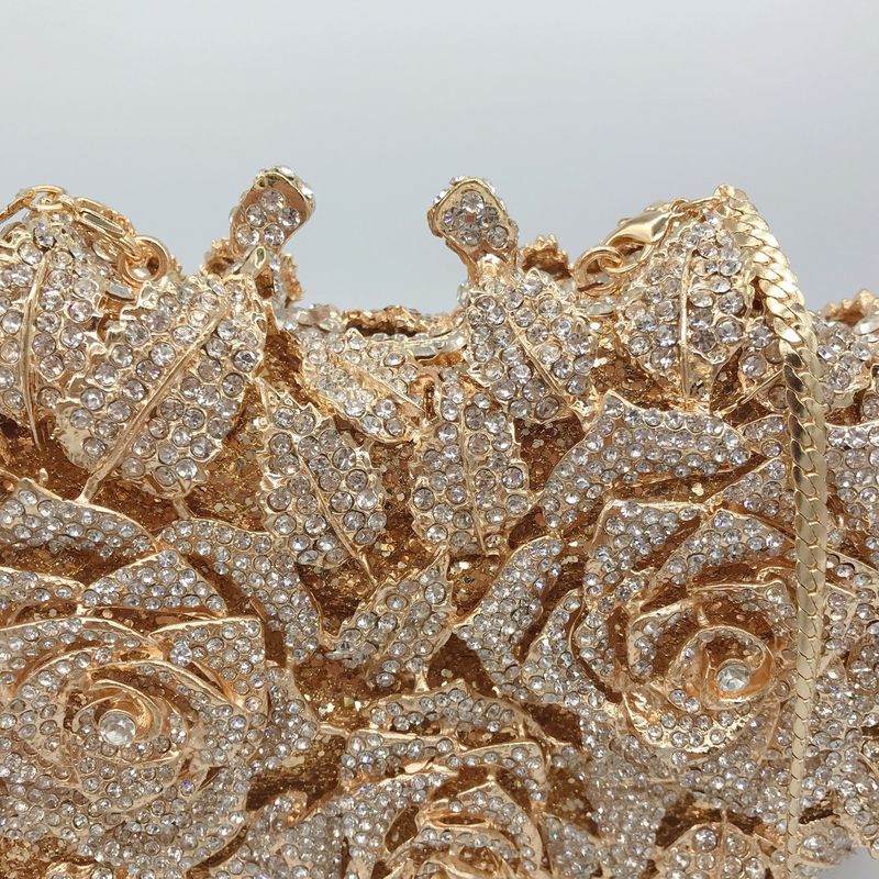 Amiqi Meerjungfrau Party Handtasche für Damen, Diamanten, helles, festes Muster, klares Abendessen, Metallrahmen,_voghion.com