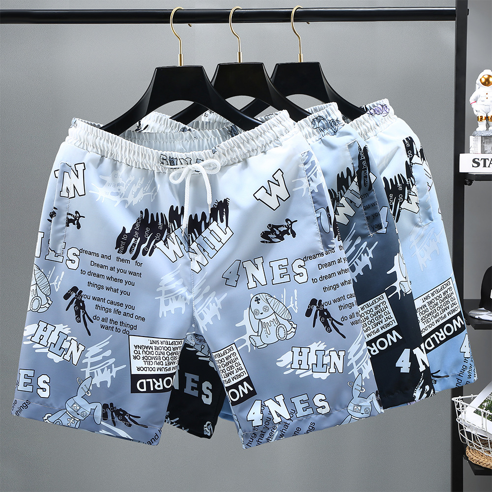 Pantaloncini da uomo estivi larghi e taglie forti Pantaloni centrali casual da mezza spiaggia alla moda e alla moda_voghion.com