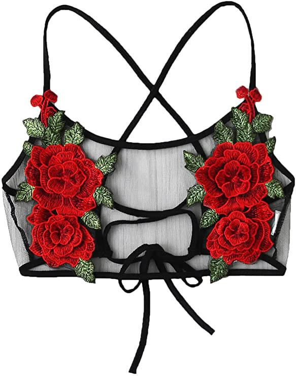2025 neue Sexy Tiefe V Strap Dessous Für Frauen Mit Rose Stickerei Spitze Rohr Top_voghion.com