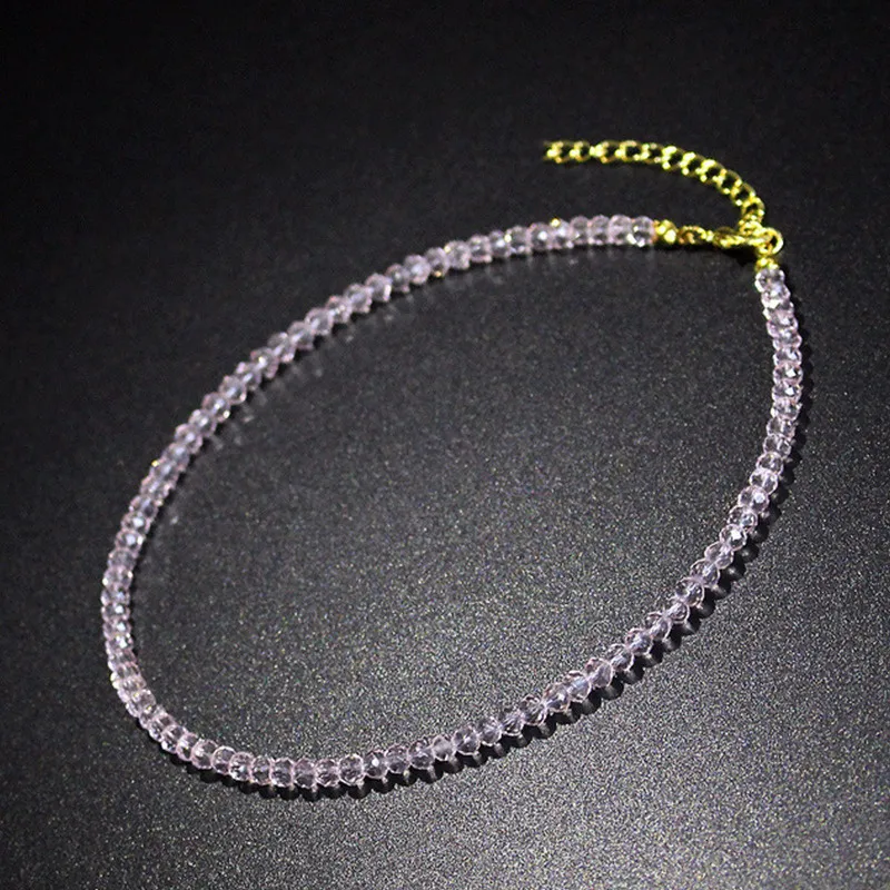 Crystal Beaded Choker Necklace For Women Black Sparkling Collar_voghion.com