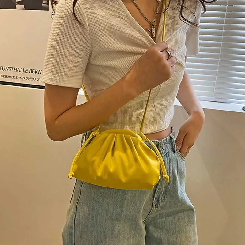 Sac à bandoulière en cuir PU jaune et bleu pour femme, sacoche simple et polyvalente pour soirée_voghion.com