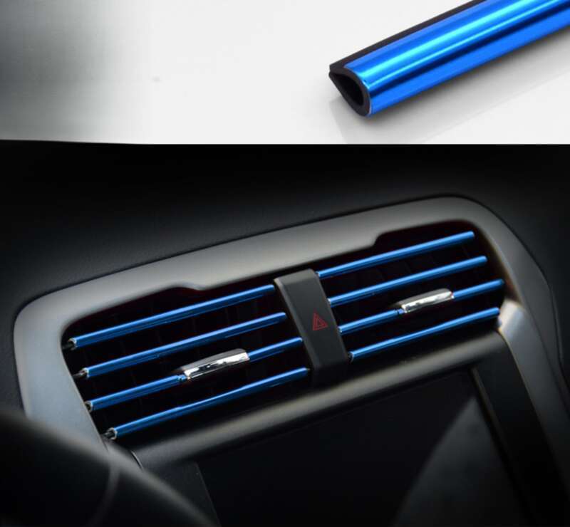 Clemă decorativă pentru ventilația aerului condiționat auto, modificarea consumabilelor interioare, în formă de U, bandă strălucitoare galvanizată_voghion.com