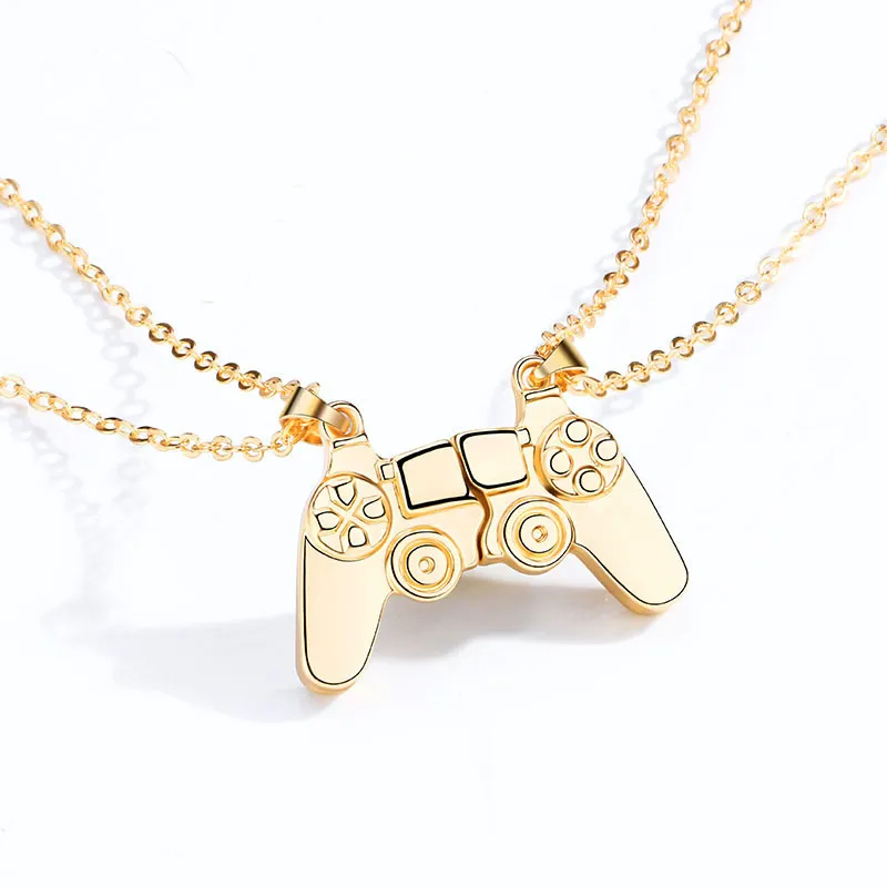 Catene Collana magnetica Console di gioco Coppia Un paio di pietra di magnetite Personalità Uomini e donne Regalo di San Valentino_voghion.com
