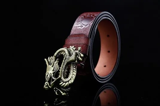 Naujo stiliaus, aukštos kokybės, firminio dizainerio diržai su vario drakono sagtimi vyrams ir moterims, juosmens diržas su natūralia oda_voghion.com