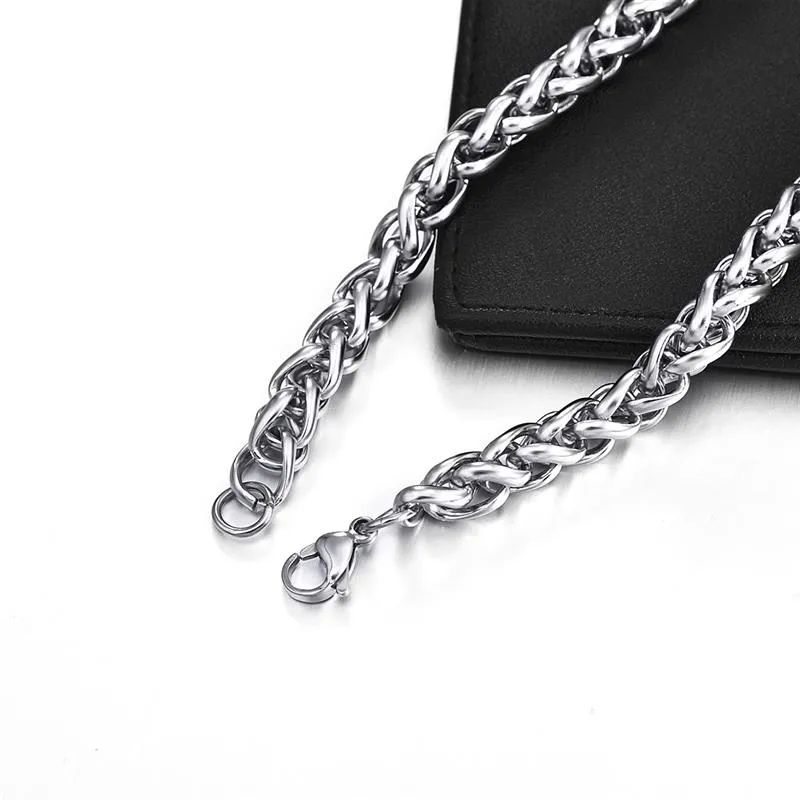 Rustfritt stålkjedehalskjede for menn og kvinner, kubansk lenke, svart gull, sierfarge, punk, choker, mote, mannsmykker, gave_voghion.com