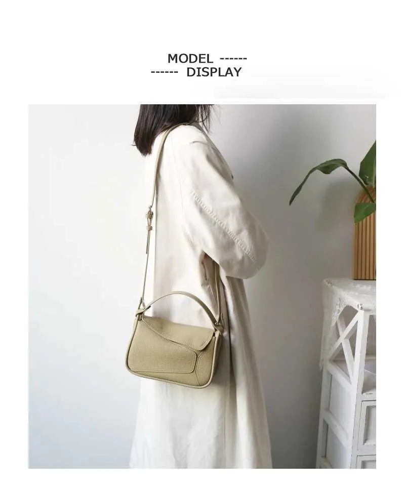 Famicare Borsa da donna in vera pelle di vacchetta Piccola borsa da donna a tracolla Borsa da pranzo con design geometrico Borsa a tracolla Messenger_voghion.com