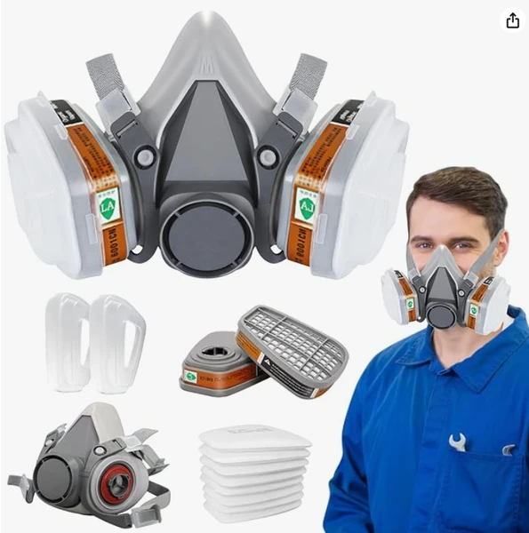 Half Face Respirator Mask For Woodworking Painting And Welding_voghion.com