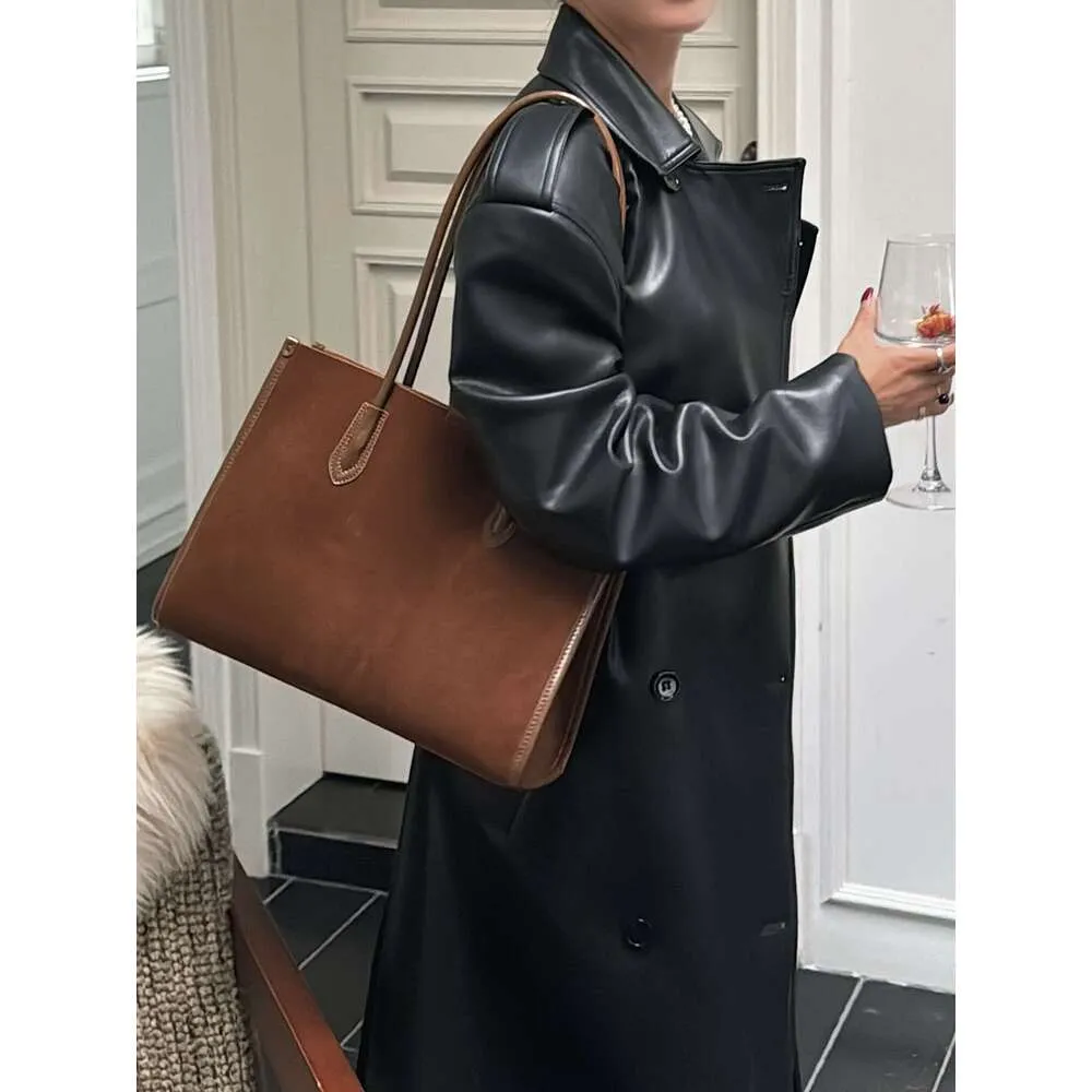 Einfache Maillard Stil Wein Rot Farbe Große Kapazität Lange Griff Tote Matte Wildleder Leder Frauen Handtasche Pendler Schulter_voghion.com