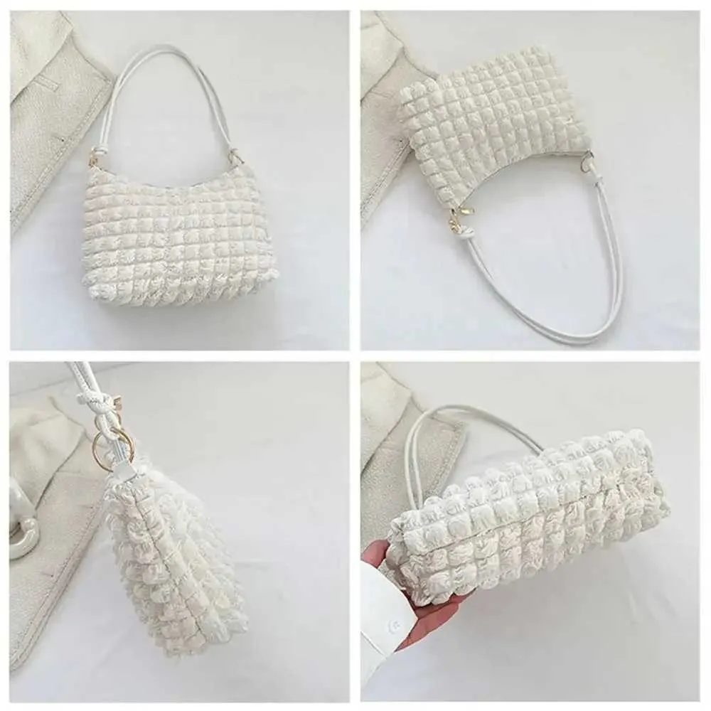 Gesteppte Damen Schultertasche Aus Canvas Gefaltete Handtasche_voghion.com