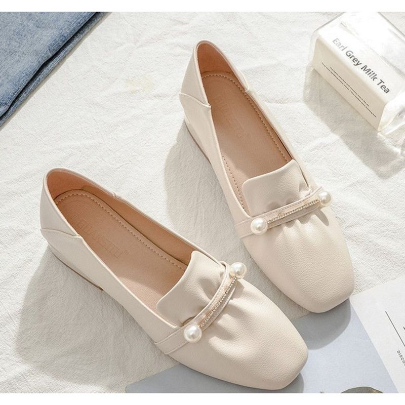 Women's hundreds of soft leather summer net red models evening wind gentle temperament fairy commuting middle heel_voghion.com