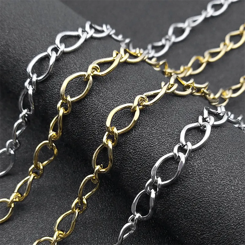 Łańcuchy Stal nierdzewna Kreatywny Gruby Choker Łańcuch Naszyjnik/Bransoletka Dla Mężczyzn Kobiety Sier/Złoty Kolor Prosty Obojczykowy_voghion.com
