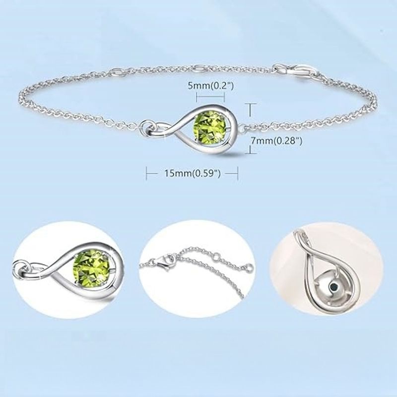 Bracelet ajustable en zircon couleur goutte d'eau, design simple et pierre de naissance_voghion.com