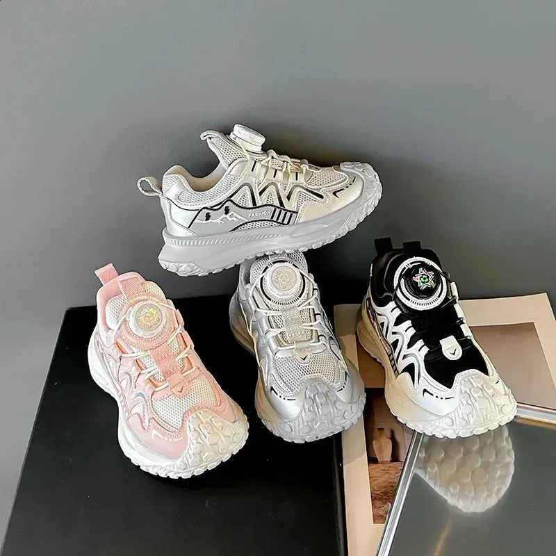 Dziecięce sportowe buty dla chłopców antypoślizgowe PU dziewczęce do koszykówki modne skórzane buty dziecięce krótkie i grube do szkoły tenisowej_voghion.com