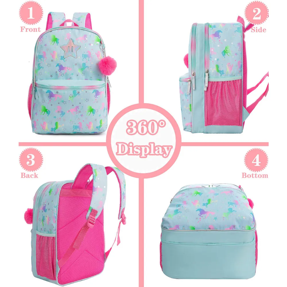 Backpacks Bikab School Bags 3 In 1 Kids Children for Girl 16" Girls Set Bag Water Proof 230803_voghion.com