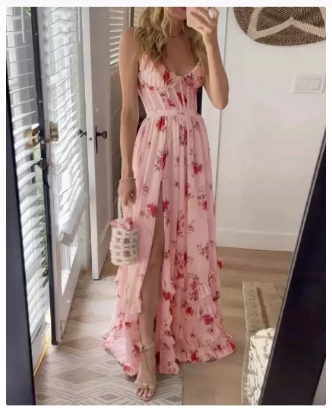 Damen Wickelkleid Mit Brustprint Für Den Strandurlaub_voghion.com