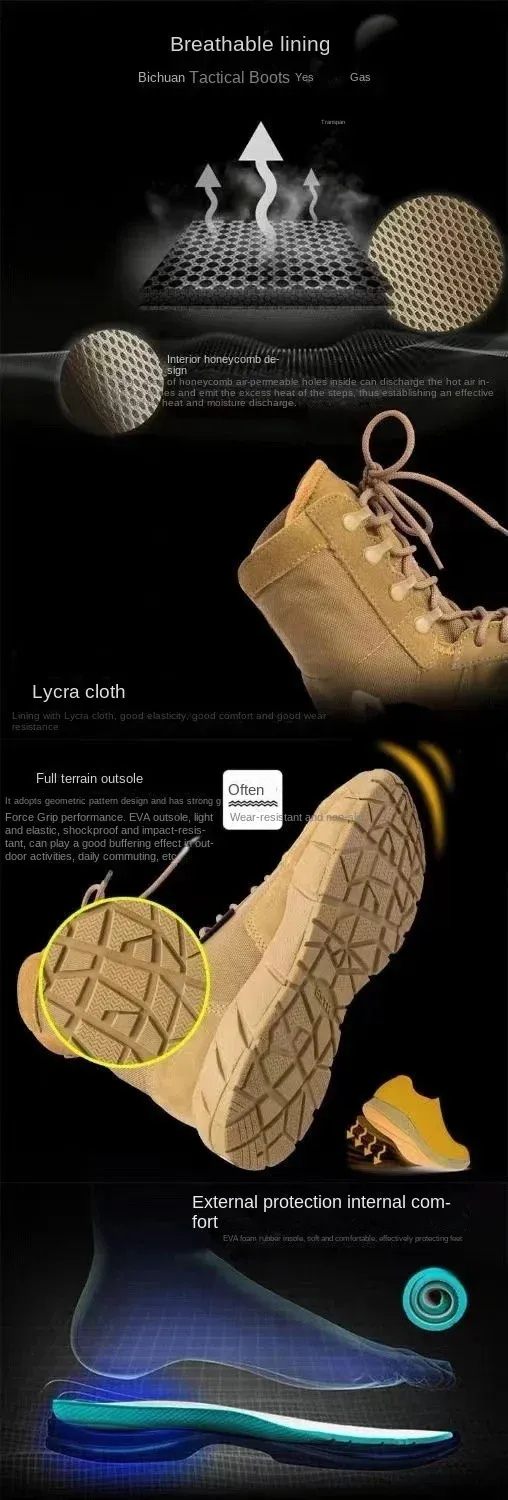 Tactical Boots For Men Durable Hiking Shoes Desert Combat Style_voghion.com